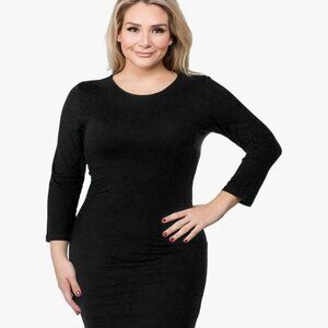 ICONOFLASH Women's 3/4 Sleeves Midi Bodycon Dress
